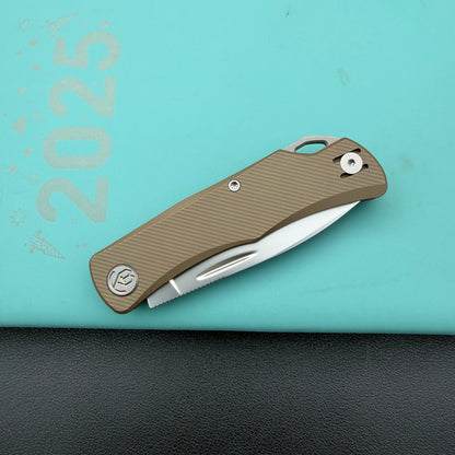 KB KNIVES KB469D El Dorado Slip Joint Pocket Knife Bronze Ano Titanium w/ Micro Milling Silver Bead Blast 2.96" M390