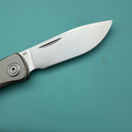 KB KNIVES KB469A El Dorado Slip Joint Pocket Knife Sandblasted Titanium w/ Micro Milling Silver Bead Blast 2.96" M390