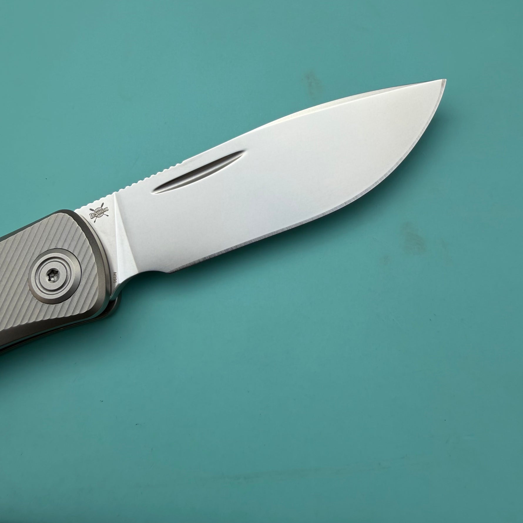 KB KNIVES KB469A El Dorado Slip Joint Pocket Knife Sandblasted Titanium w/ Micro Milling Silver Bead Blast 2.96" M390