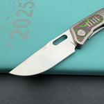 KB KNIVES  KB377B Common Thread Frame Lock Folding Knife Grey Titanium with Watermelon Sugar CamoCarbon 2.95'' M390 Blade