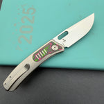 KB KNIVES  KB377B Common Thread Frame Lock Folding Knife Grey Titanium with Watermelon Sugar CamoCarbon 2.95'' M390 Blade