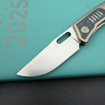 KB KNIVES KB377C Common Thread Folding Knife Sand Blasting Titanium with Arctic Storm Camo Inlay Handle 3.35'' Silver Bead Blasting M390 Blade