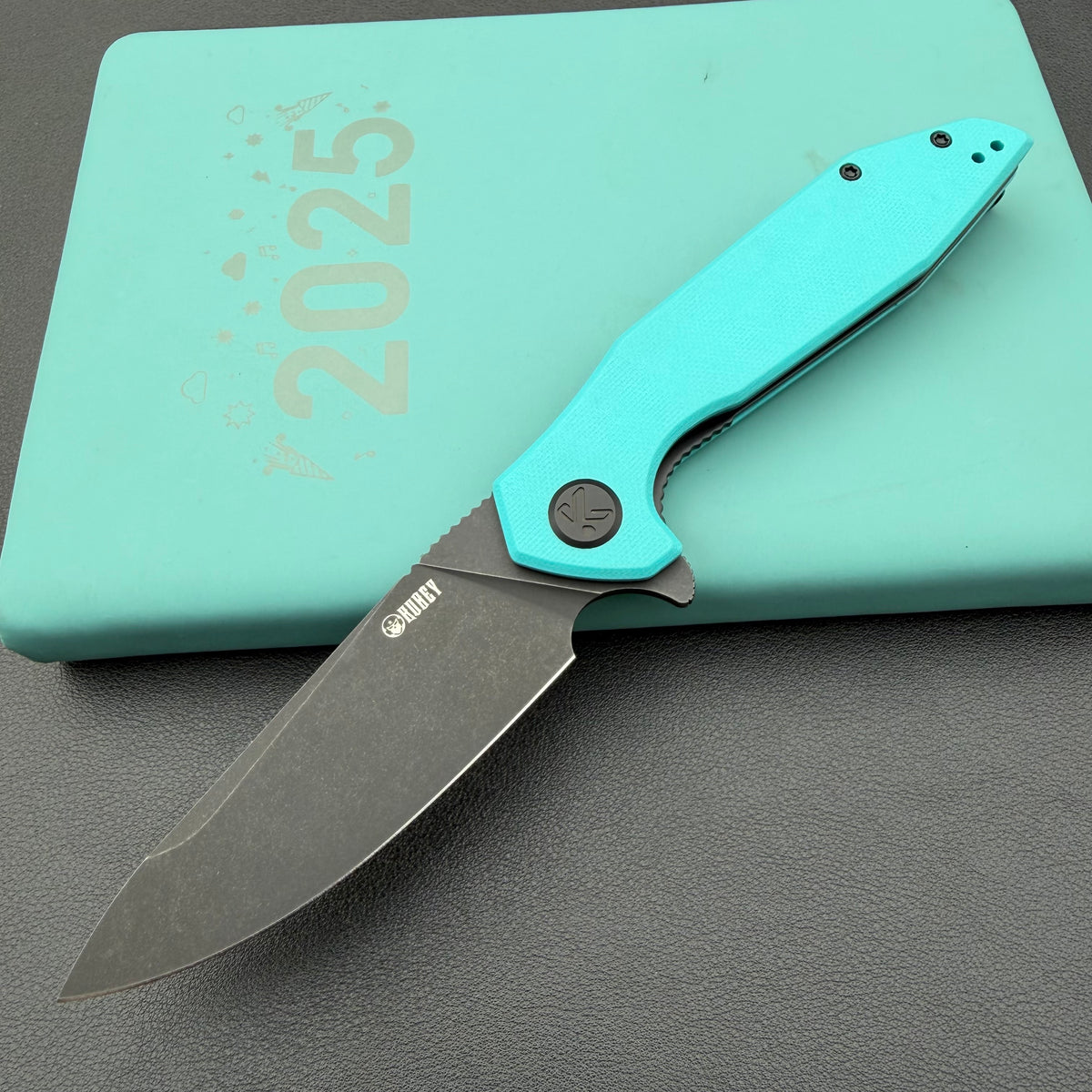 KUBEY KNIVES KU117S Nova Linelock Black Tiffany Blue