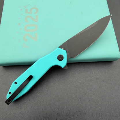 KUBEY KNIVES KU117S Nova Linelock Black Tiffany Blue