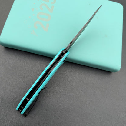 KUBEY KNIVES KU117S Nova Linelock Black Tiffany Blue