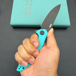 KUBEY knife  KU117S Nova Linelock Black Tiffany Blue