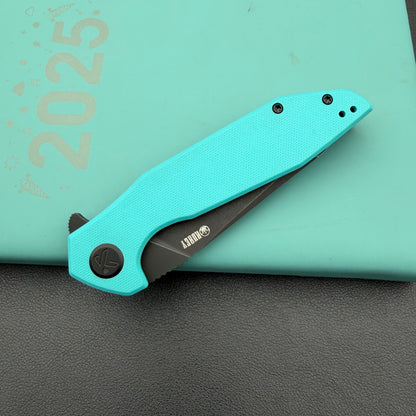 KUBEY KNIVES KU117S Nova Linelock Black Tiffany Blue
