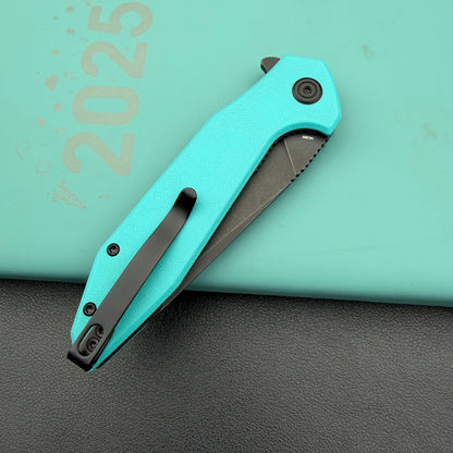 KUBEY KNIVES KU117S Nova Linelock Black Tiffany Blue