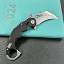 KUBEY KU262A Mini Wrath Karambit Folding Knife Black G-10 Handle 2.44" Beadblast 14C28N Blade