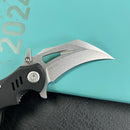 KUBEY KU262A Mini Wrath Karambit Folding Knife Black G-10 Handle 2.44" Beadblast 14C28N Blade