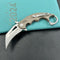 KUBEY KU262C Mini Wrath Karambit Folding Knife Tan G-10 Handle 2.44" Beadblast 14C28N Blade