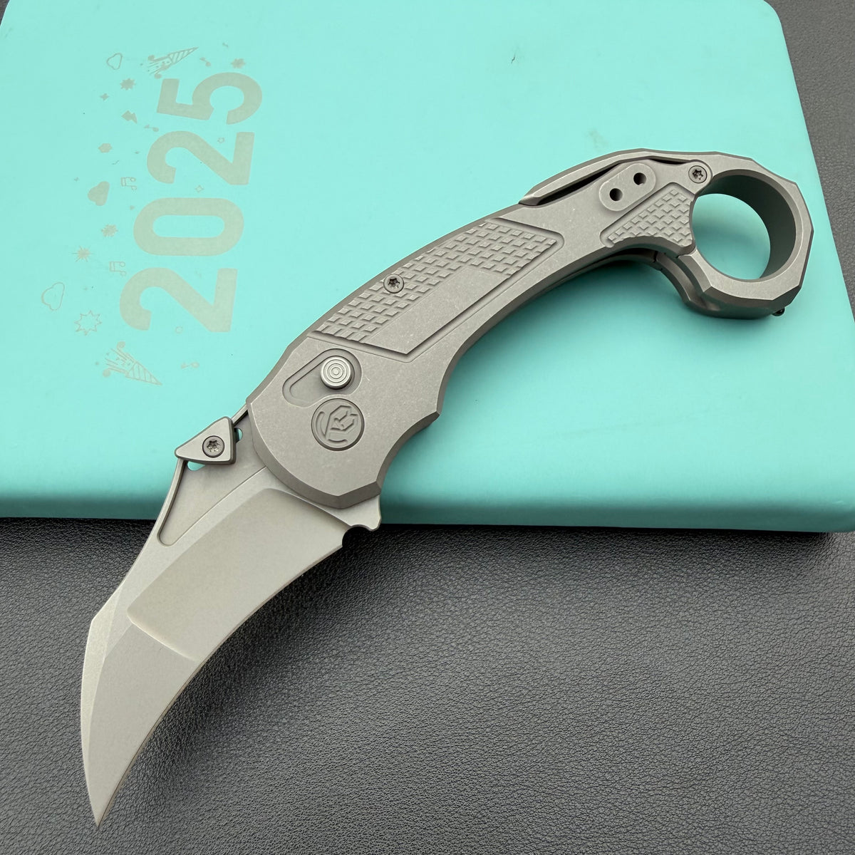 KB KB463B Tactical Toucan Folding Knife Darkwash Titanium Handle 2.36'' Darkwash 20CV Blade