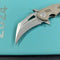 KUBEY KU262C Mini Wrath Karambit Folding Knife Tan G-10 Handle 2.44" Beadblast 14C28N Blade