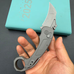 KB KB463B Tactical Toucan Folding Knife Darkwash Titanium Handle 2.36'' Darkwash 20CV Blade