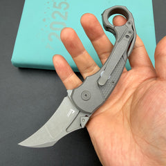 KB KB463B Tactical Toucan Folding Knife Darkwash Titanium Handle 2.36'' Darkwash 20CV Blade