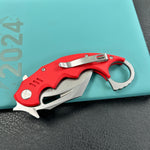 KUBEY KU262D Mini Wrath Karambit Folding Knife Red G-10 Handle 2.44" Beadblast 14C28N Blade