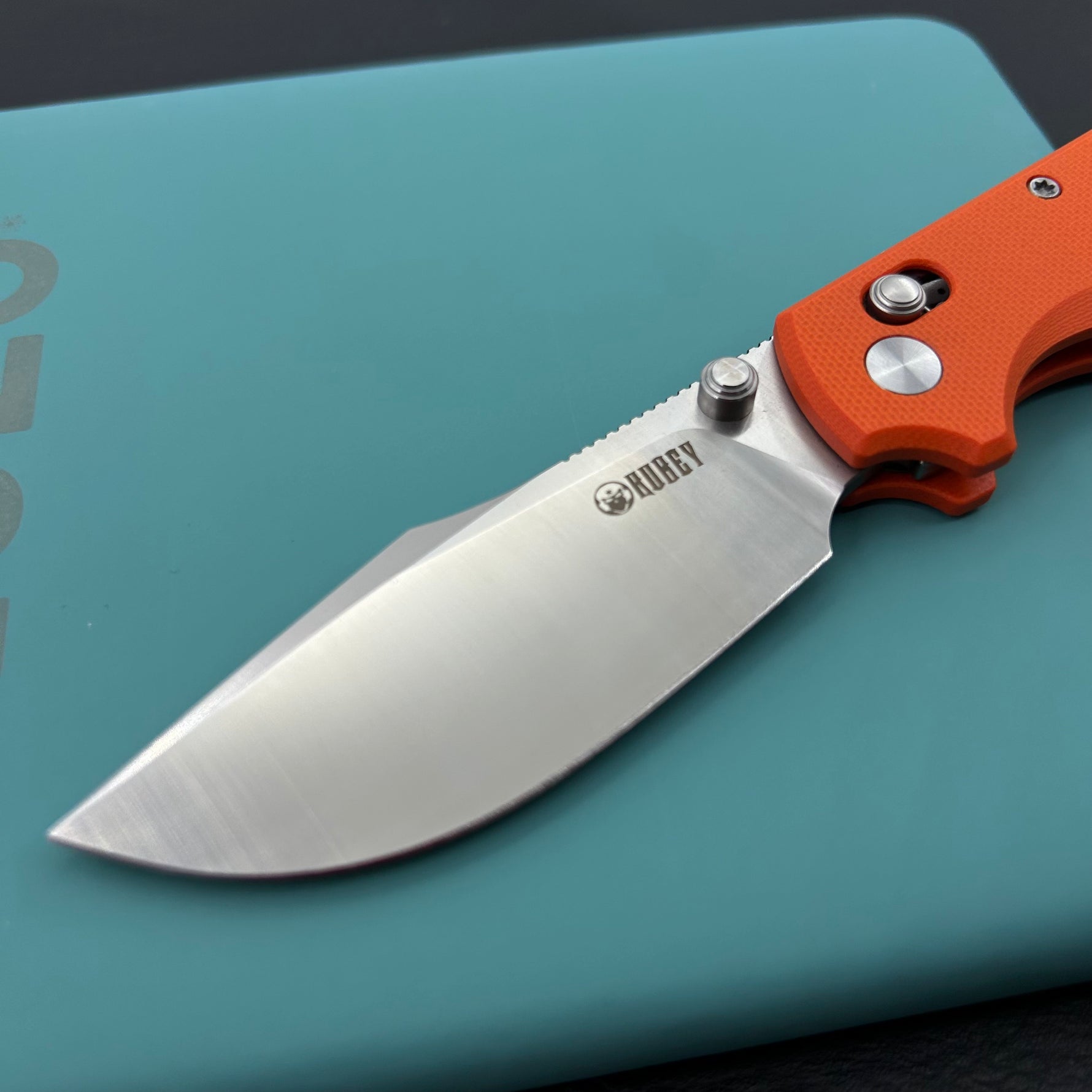 KU KNIVES KU503B Iguana Crossbar Lock Orange Folding Knife
