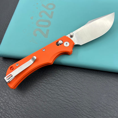 KU KNIVES KU503B Iguana Crossbar Lock Orange Folding Knife