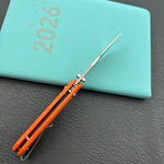 KU KNIVES KU503B Iguana Crossbar Lock Orange Folding Knife