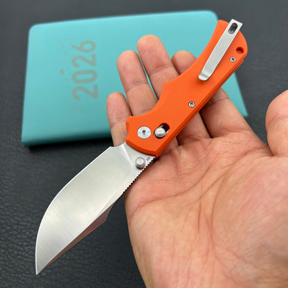 KU KNIVES KU503B Iguana Crossbar Lock Orange Folding Knife