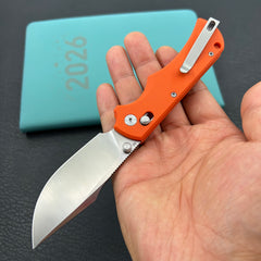 KU KNIVES KU503B Iguana Crossbar Lock Orange Folding Knife