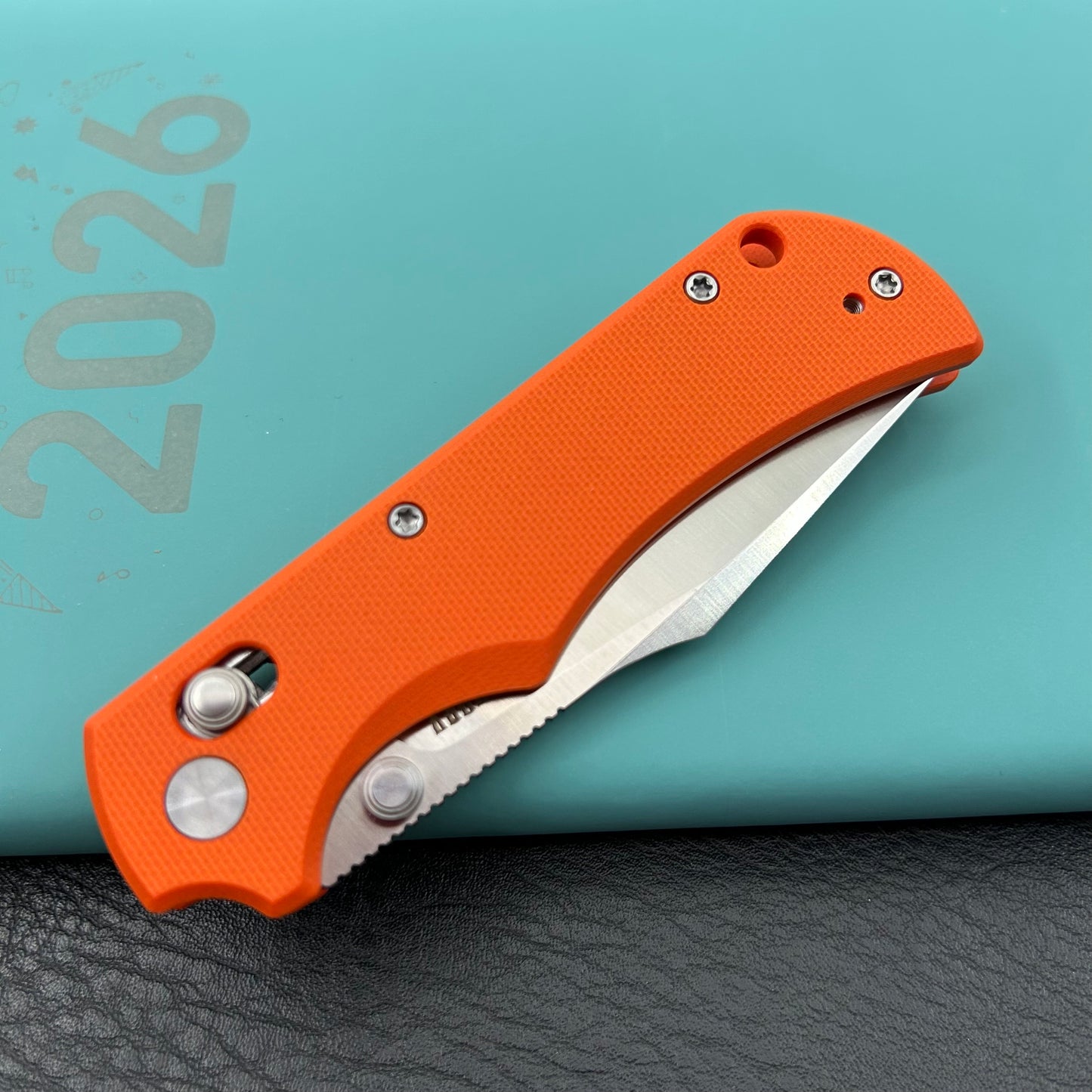 KU KNIVES KU503B Iguana Crossbar Lock Orange Folding Knife