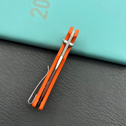 KU KNIVES KU503B Iguana Crossbar Lock Orange Folding Knife