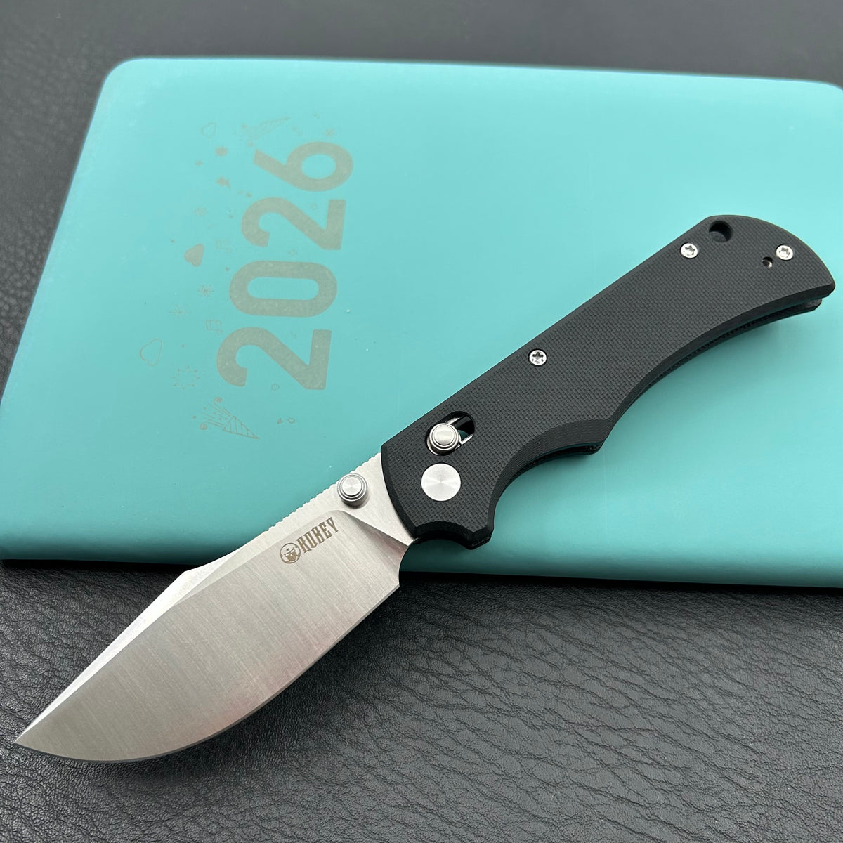 KU KNIVES KU503A Iguana Crossbar Lock Black Folding Knife