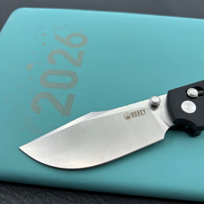 KU KNIVES KU503A Iguana Crossbar Lock Black Folding Knife