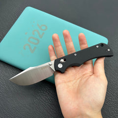 KU KNIVES KU503A Iguana Crossbar Lock Black Folding Knife