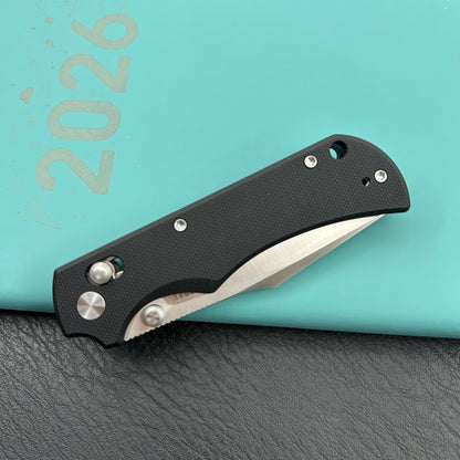 KU KNIVES KU503A Iguana Crossbar Lock Black Folding Knife