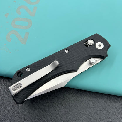 KU KNIVES KU503A Iguana Crossbar Lock Black Folding Knife