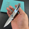 KB Knives KB258D Vertigo Frame Lock Folding Knife Titanium with Timascus inlays Inlays 3.11" Stonewash CPM S35VN Blade