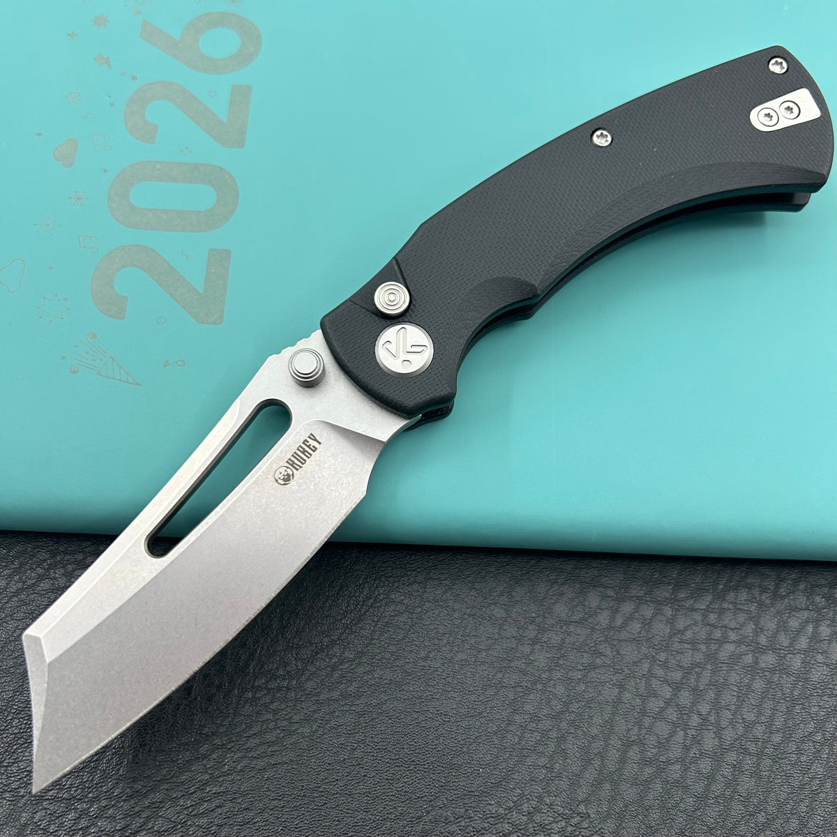 KU KNIVES KU378A Dheo Buttonlock Black Folding Knife