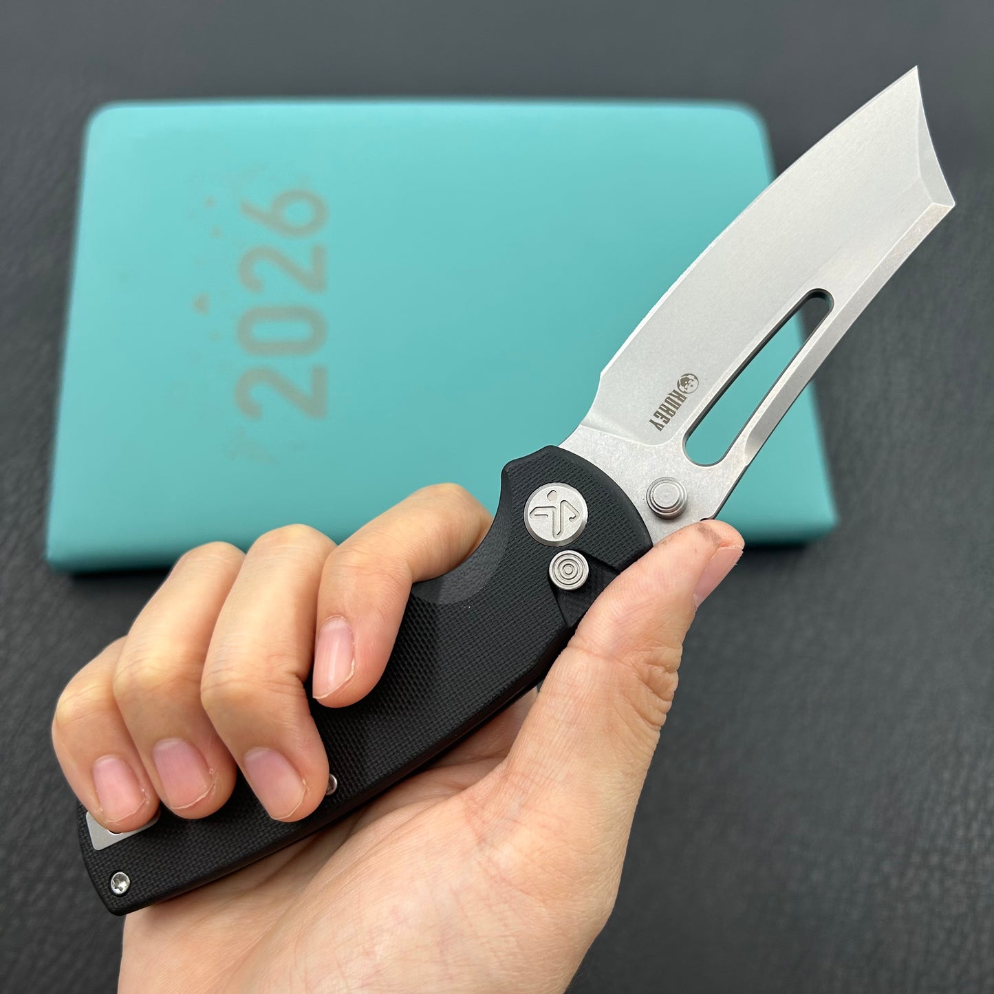 KU KNIVES KU378A Dheo Buttonlock Black Folding Knife