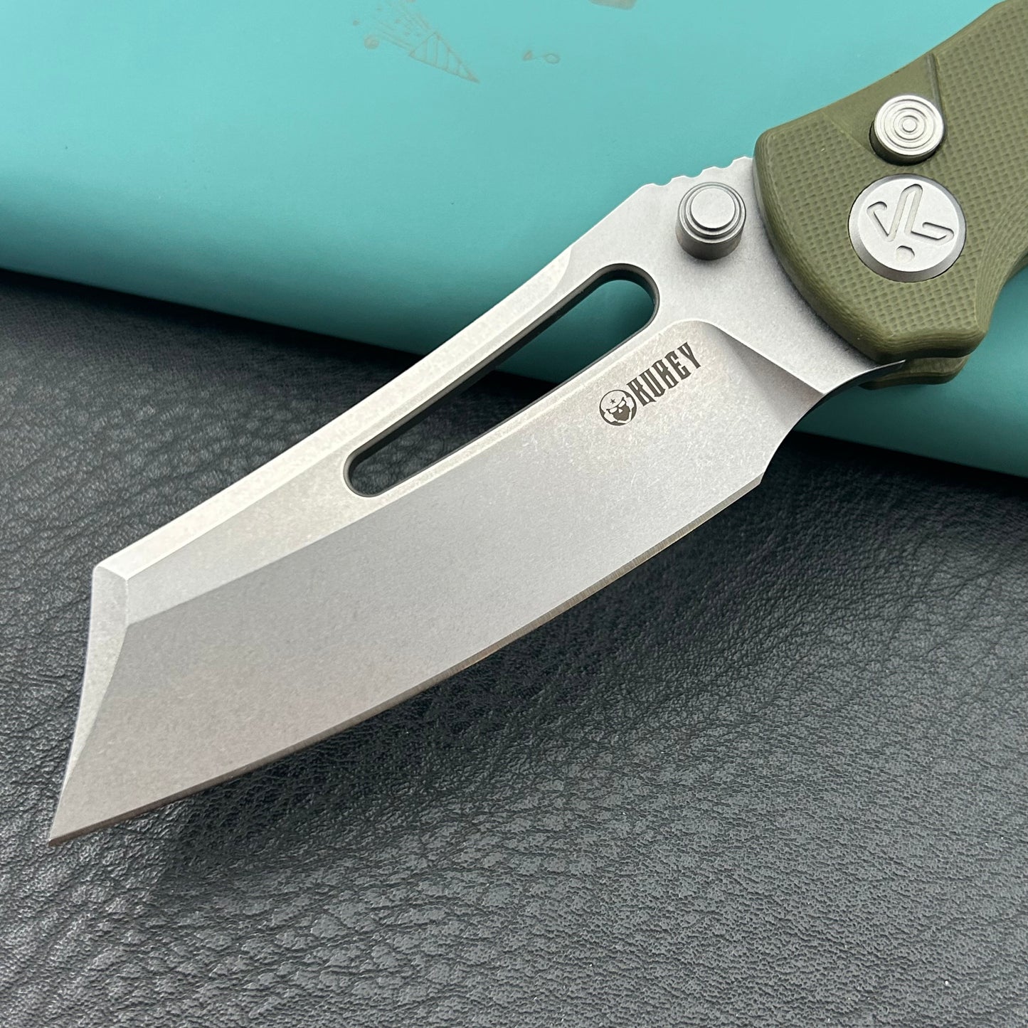 KU KNIVES KU378B Dheo Buttonlock Green Folding Knife