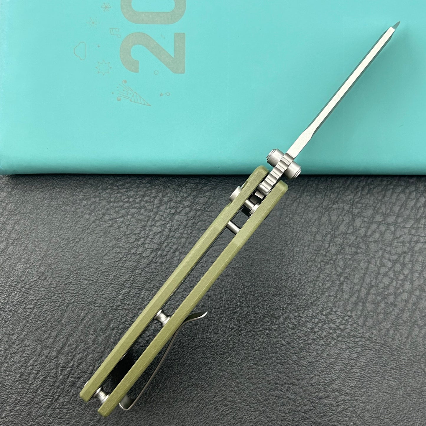 KU KNIVES KU378B Dheo Buttonlock Green Folding Knife