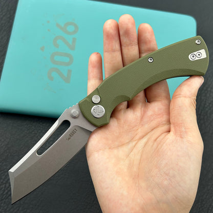 KU KNIVES KU378B Dheo Buttonlock Green Folding Knife