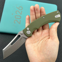KU KNIVES KU378B Dheo Buttonlock Green Folding Knife