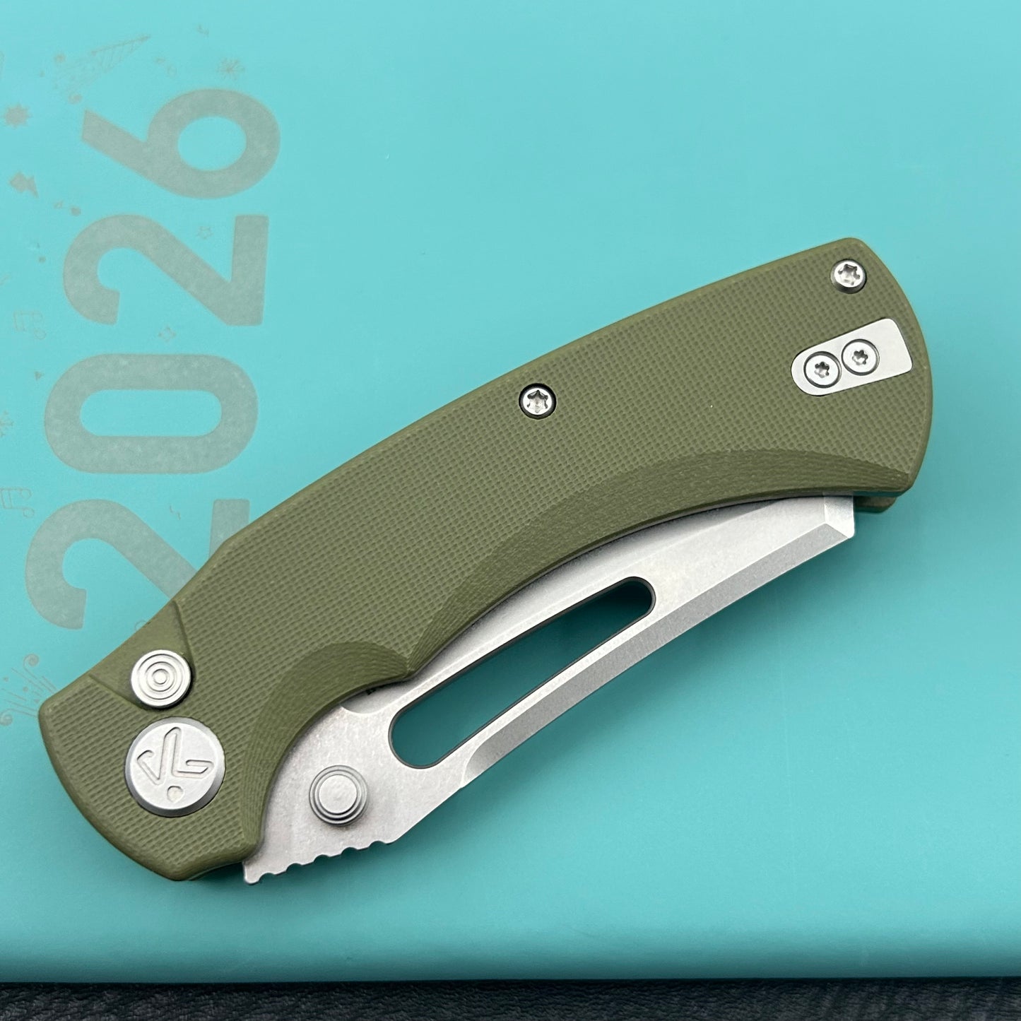 KU KNIVES KU378B Dheo Buttonlock Green Folding Knife