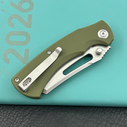 KU KNIVES KU378B Dheo Buttonlock Green Folding Knife