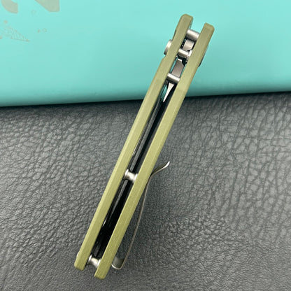 KU KNIVES KU378B Dheo Buttonlock Green Folding Knife