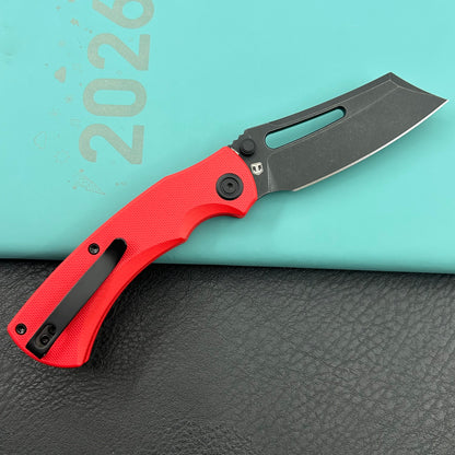 KU KNIVES KU378C Dheo Buttonlock Black Red Folding Knife