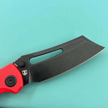 KU KNIVES KU378C Dheo Buttonlock Black Red Folding Knife