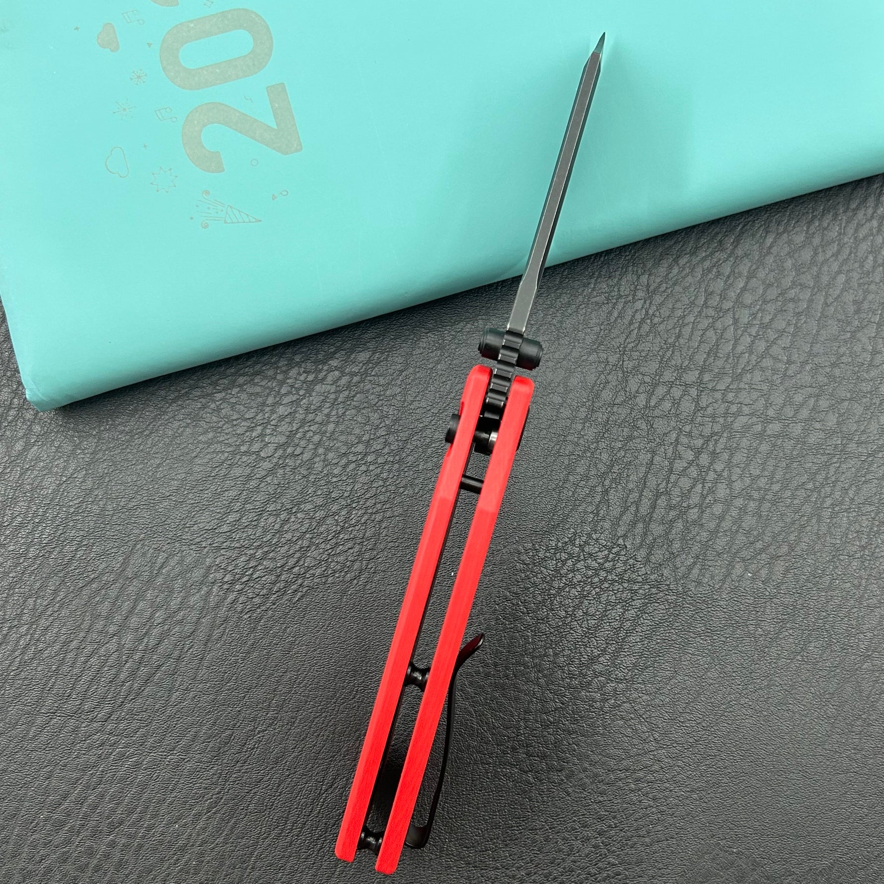 KUBEY knife  KU378C Dheo Buttonlock Black Red Folding Knife