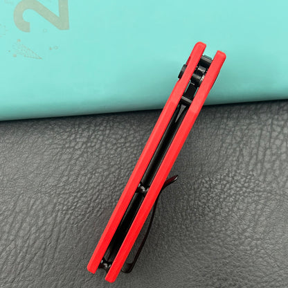 KU KNIVES KU378C Dheo Buttonlock Black Red Folding Knife