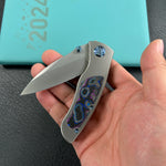 KB KNIVES  KB258C Vertigo Frame Lock Folding Knife Titanium with Damtanium CamoCarbon Inlays 3.11" Stonewash S35VN Blade