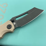 KUBEY knife KU378D Dheo Buttonlock Black Tan Folding Knife