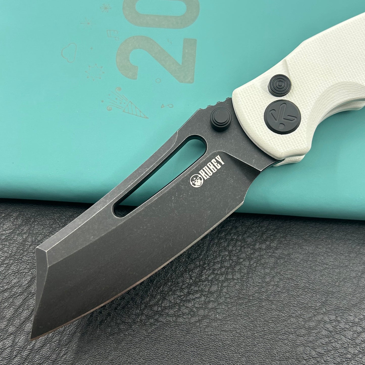 KU KNIVES KU378D Dheo Buttonlock White  Folding Knife