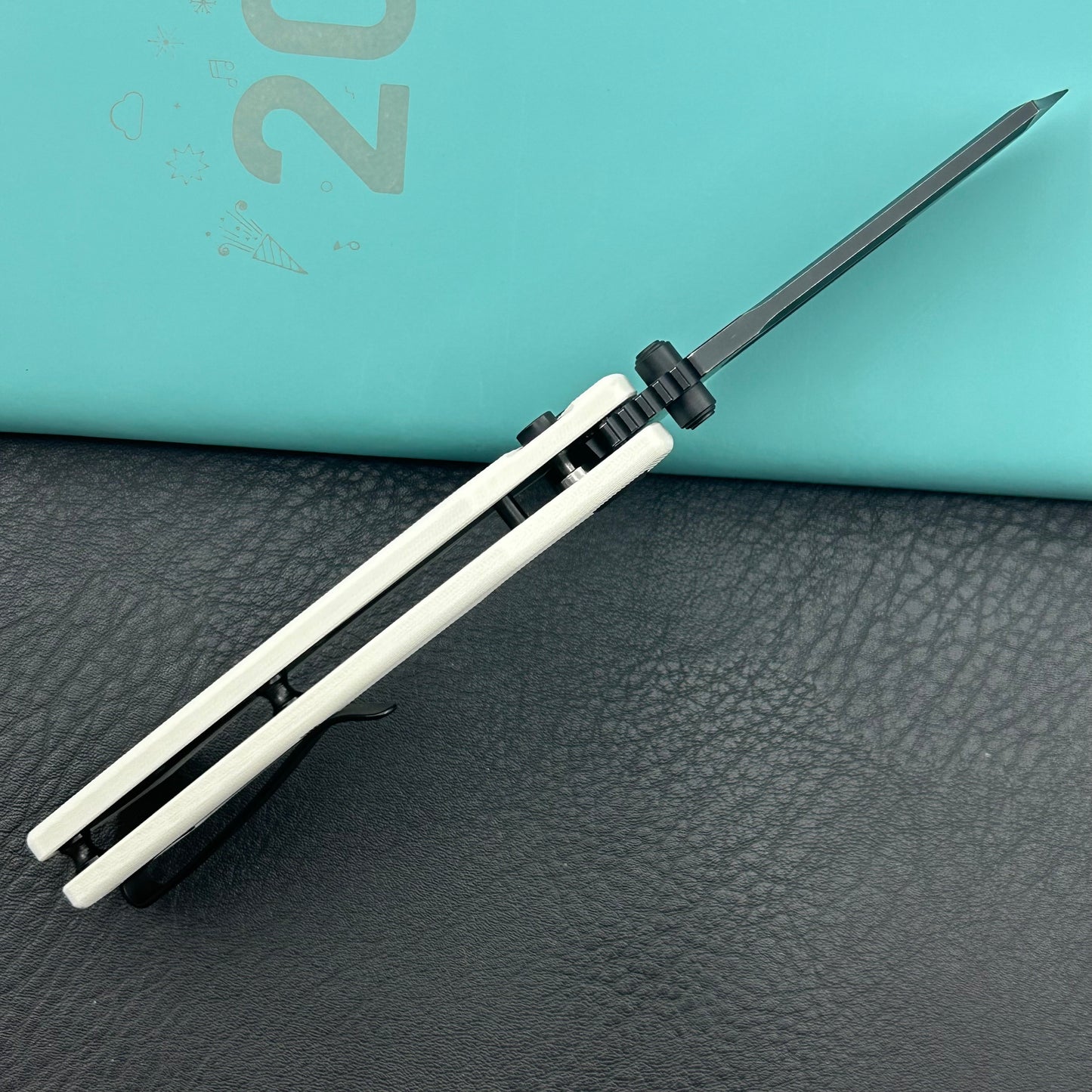 KU KNIVES KU378D Dheo Buttonlock White  Folding Knife